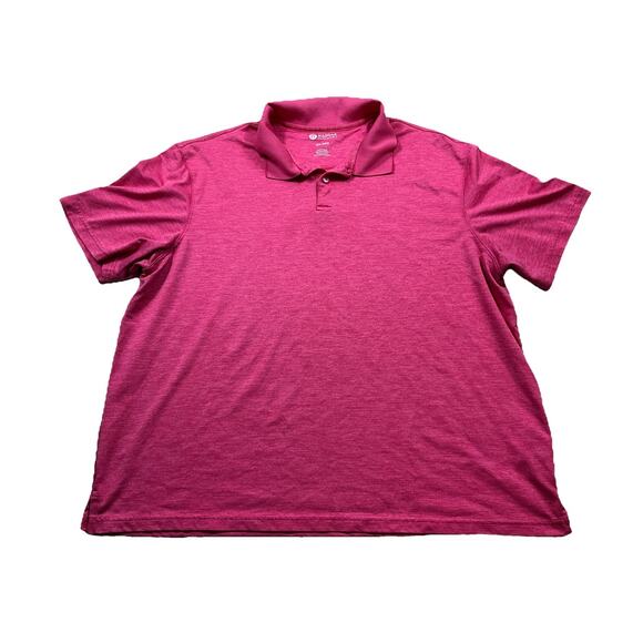 HAGGAR CLOTHING PERFORMANCE XXL HEATHER RED SHORT SLEEVE COLLARED POLO - Picture 1 of 7